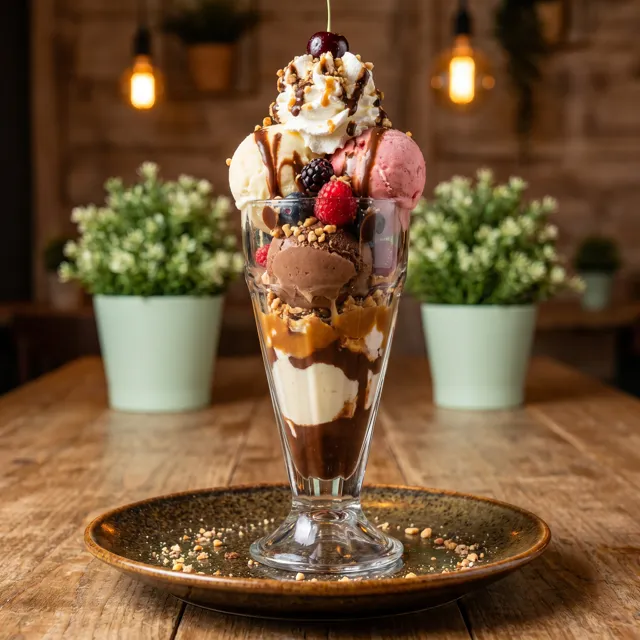 Copa de helado de la casa